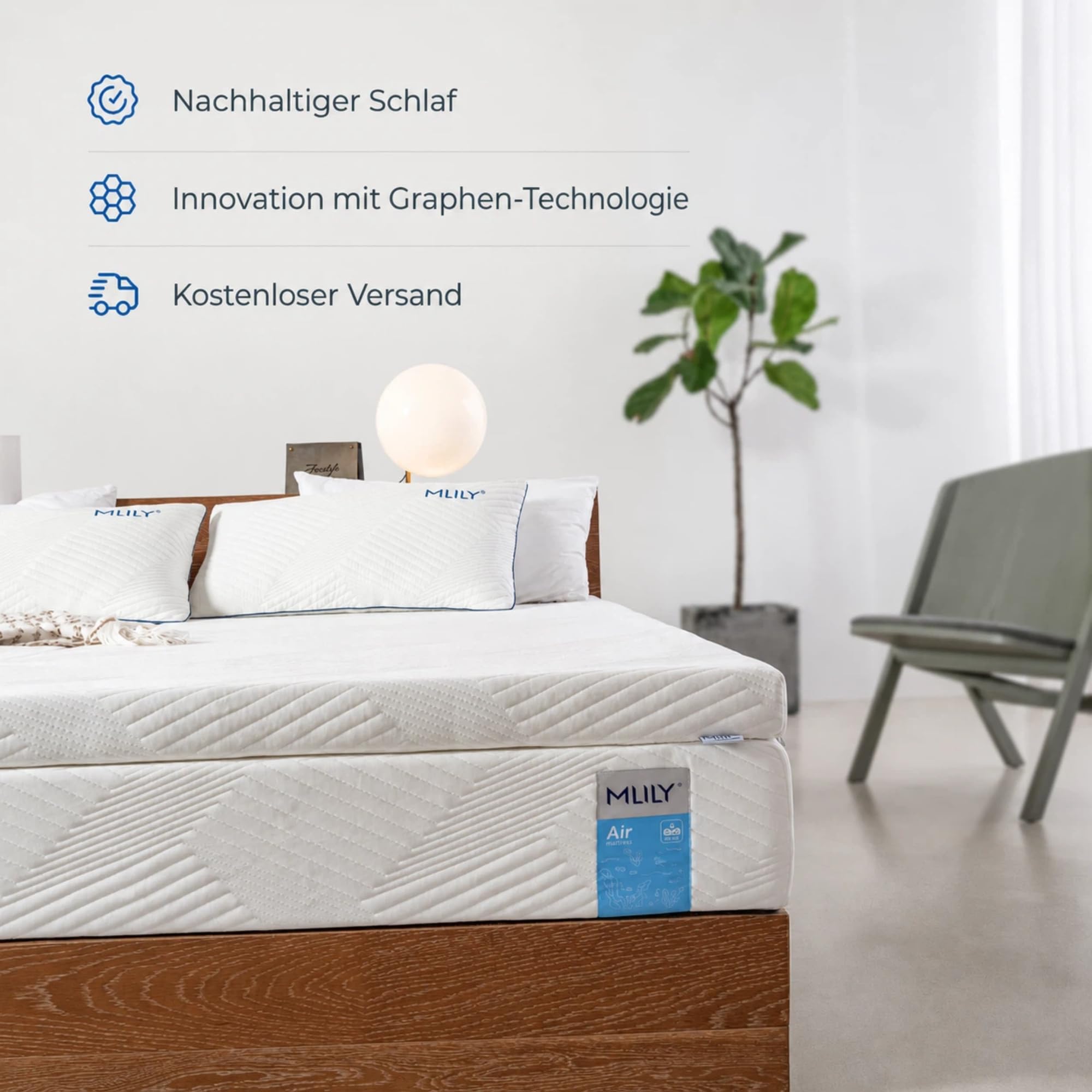 MLILY Matratzen Topper 90x200cm Matratzenauflage aus Komfortschaum mit Kühlender Gelschaumschicht, Gel Matratzentopper 7cm Höhe Zertifiziert nach Oeko Tex und CertiPur, 90x200 cm