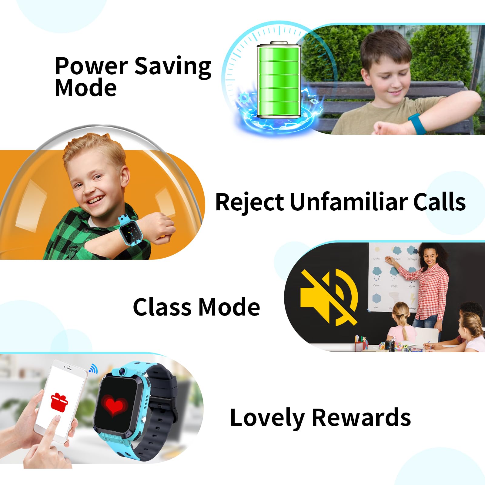 Reloj Inteligente Niño Niña Reloj GPS Niños Localizador y Llamadas | Teléfono SOS Despertador Juego Modelo de Clase Resistente Al Agua Digital Regalo-