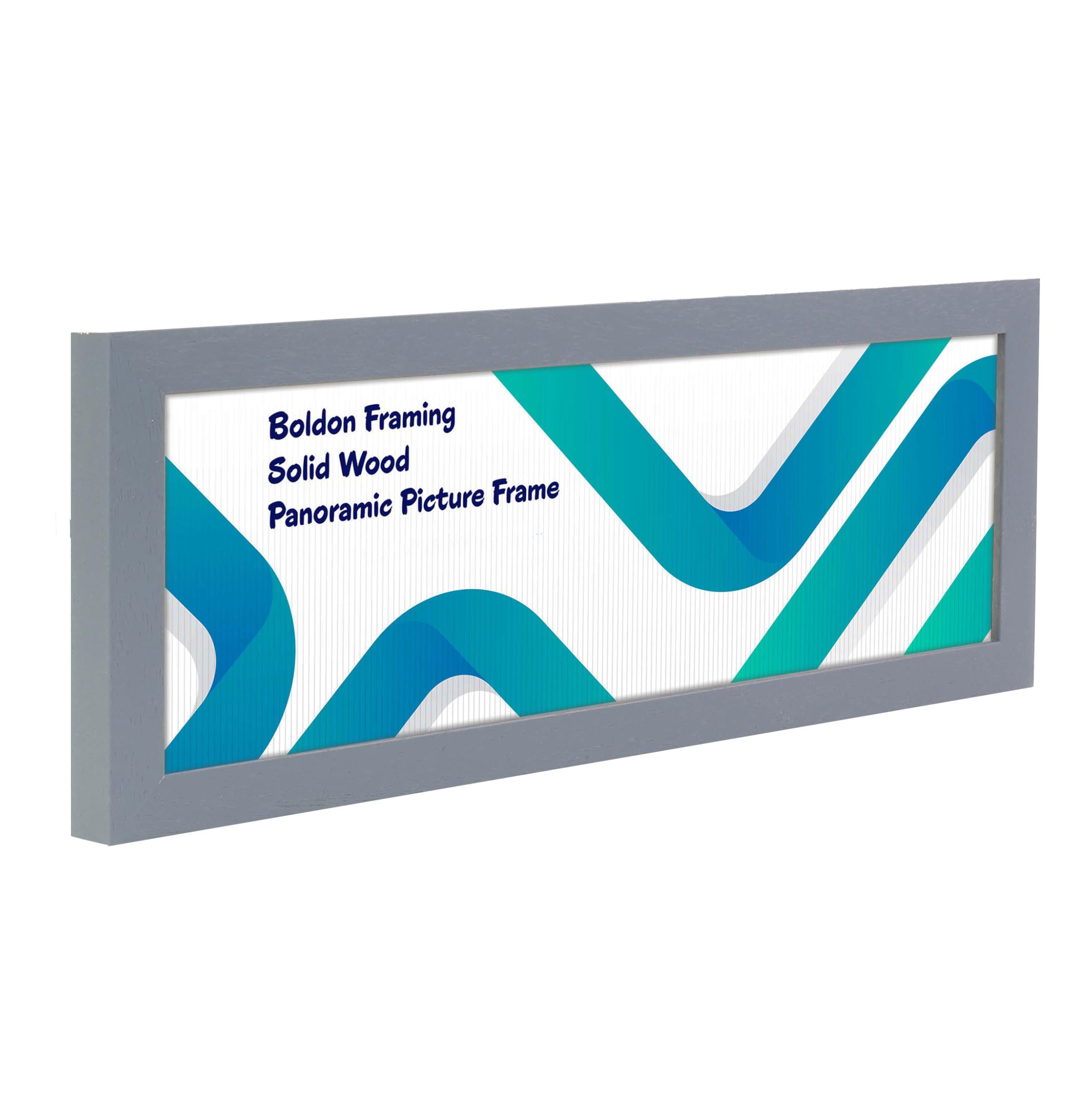 Boldon Framing Dark Grey - 24X12 Solid Wood Thin Panoramic Sizes Picture Frames Photo Frames Modern Poster Frame