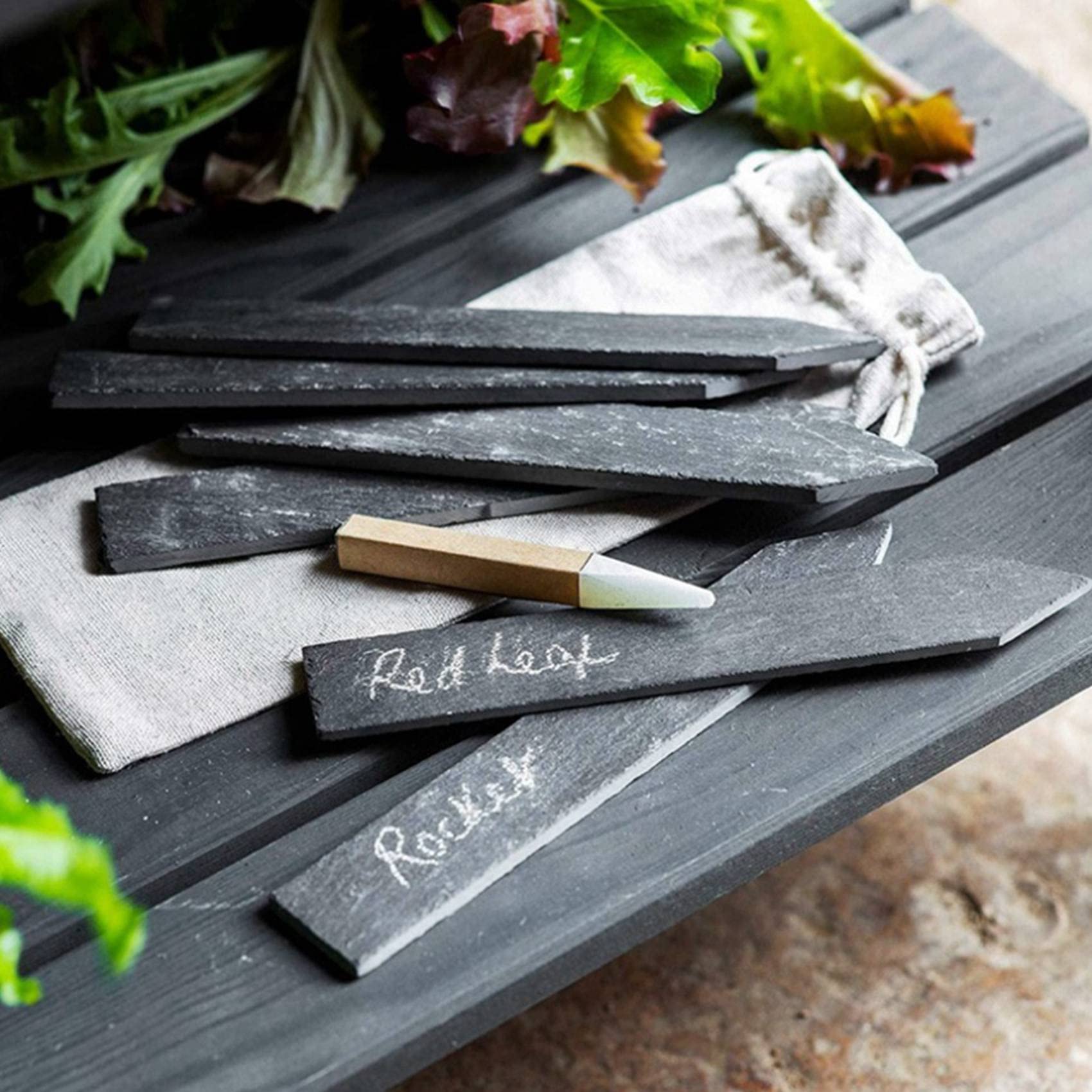 VENOAL Marqueurs D'étiquettes de Plantes En Ardoise étiquettes de Jardin étiquettes pour Légumes Ou Herbes 15X2cm, 30 Pièces