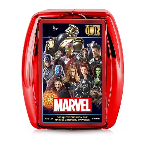 Top Trumps Marvel Cinematic Universe Quiz Game, 500 Questions to Test Your Knowledge on Guardians of The Galaxy, Avengers, S.H.I.E.L.D, Wakanda, Gift and Toy for Ages 8 Plus, Red