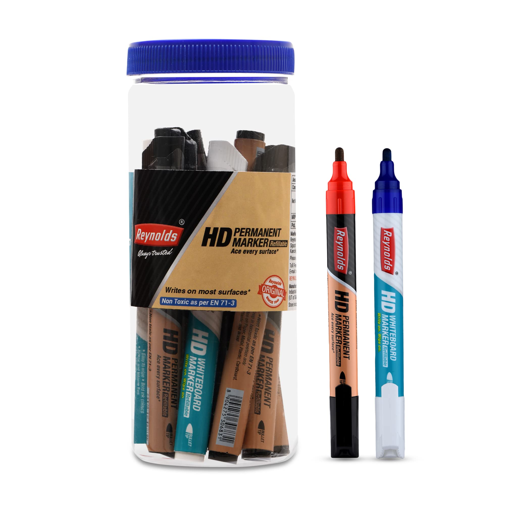 Reynolds HD BOLD MARKER COMBO 10 CT JAR (3 HD PM BLACK, 3 HD PM BLUE, 1 HD WM BLACK, 1 HD WM BLUE, 1 HD PM RED & 1 HD PM GREEN) (B09X7DYKJQ) Amazon Price History, Amazon Price Tracker