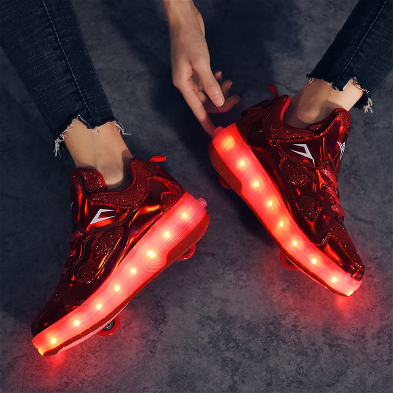 Zapatos con Ruedas Zapatillas con Dos Ruedas para niños y niña Led Luces Zapatillas con Ruedas Se Puede Bambas con Ruedas Carga con USB Automática Calzado de Skateboarding