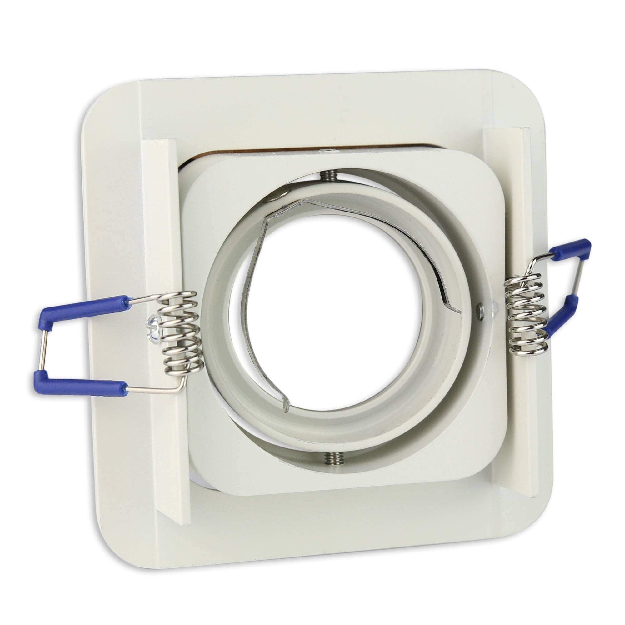 6 focos empotrables LED blanco cuadrado 9 W blanco cálido GU10 230 V plano – Focos empotrados orientables e inclinables perforación 80 mm – Instalación – focos de techo – focos empotrables