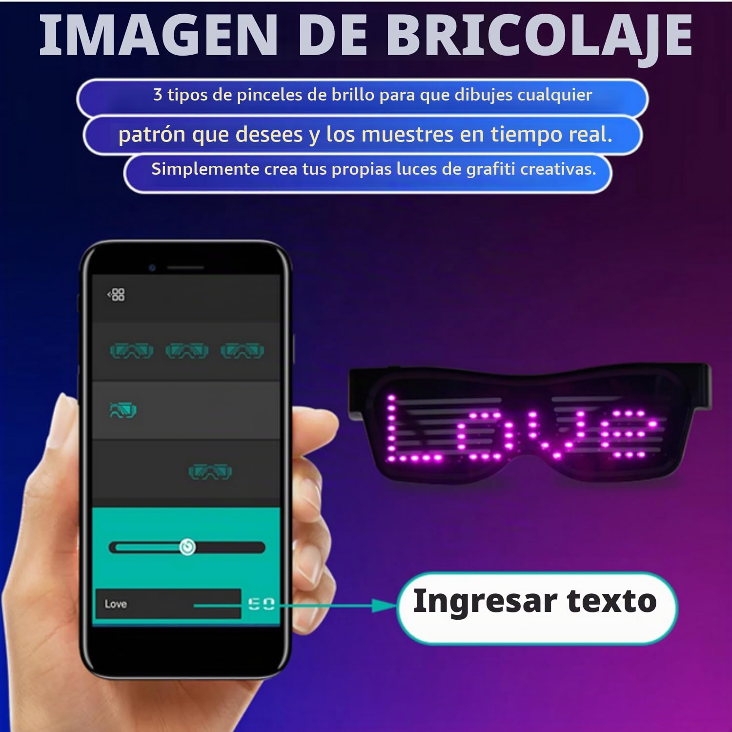 Gafas de sol LED que brillan en la oscuridad Gafas de sol LED que brillan Gafas geniales personalizables para discoteca, fiesta de cumpleaños, escenario, festival, Halloween, concierto