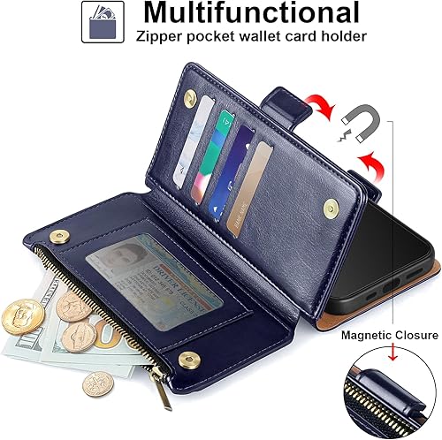 Miniatura 10 de Antsturdy Funda tipo cartera para iPhone 13 Pro MaxBloqueo RFID Funda de piel sintética para teléfono para mujeres y hombres, funda protectora a