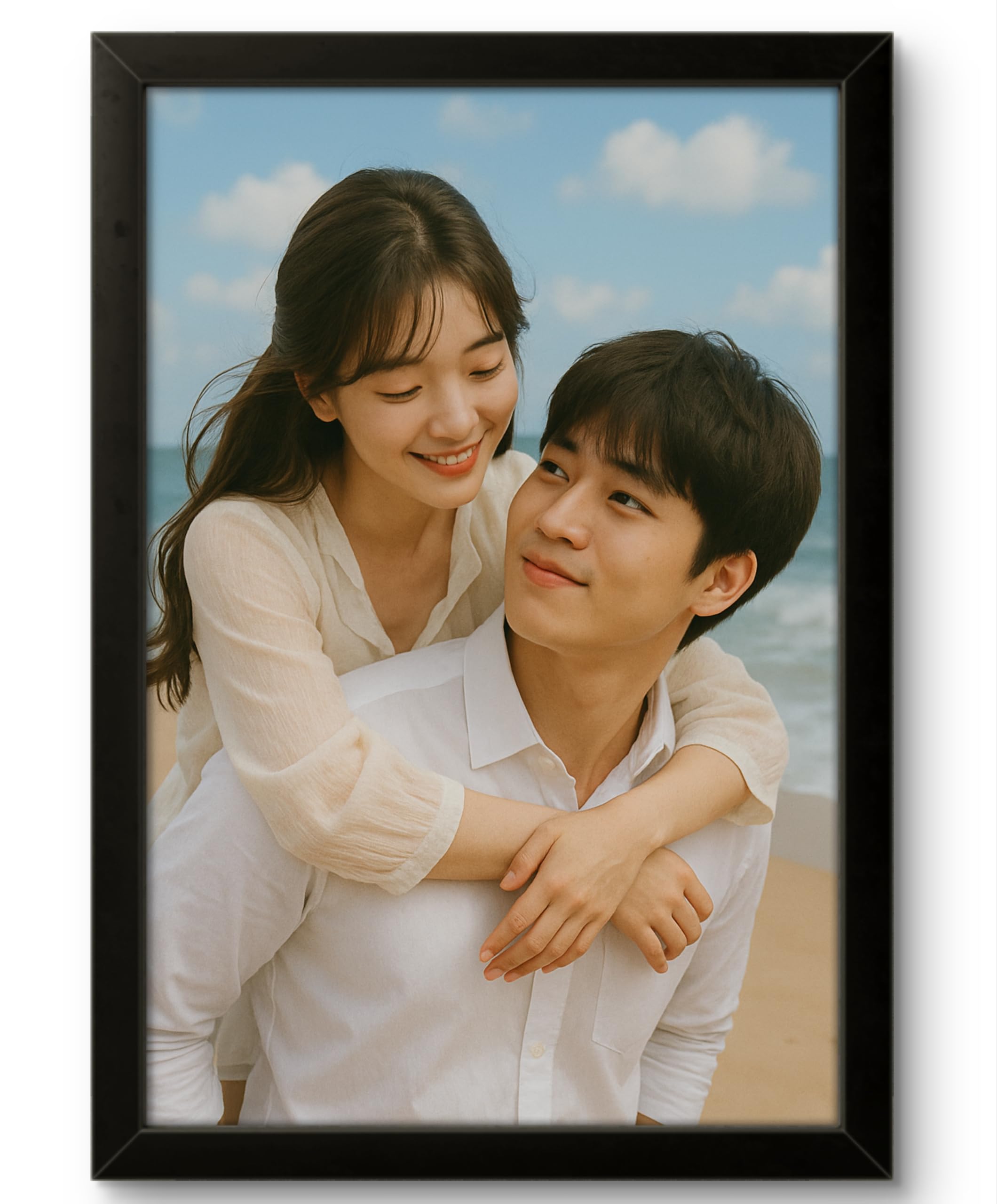 Personalized Photo Frame – A4 Size Black Wooden Custom Frame with Your Picture | Anniversary, Wedding, Birthday Gift for Couples | Customized Print Included-image-10