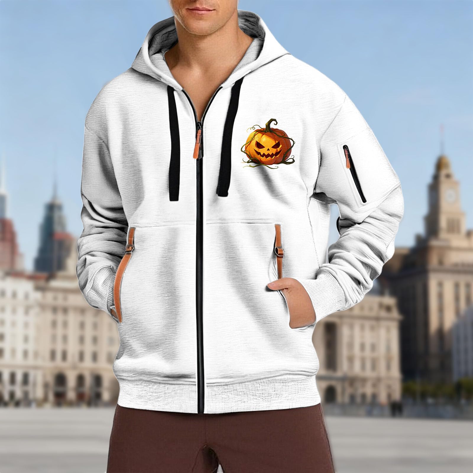 Sudadera Sin Mangas Hombre para Cómoda, Transpirable, con Forro Polar Y Capucha Deportiva De Color. Capuchas Negras Disfraz Vigilante La Playa Men's Clothing Chaqueta Invierno