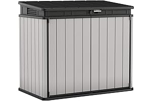 Keter Premier XL Outdoor Trash Bin: Durable Deck Storage Shed for Backyards and Patios