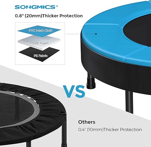 Miniatura 4 de SONGMICS Trampolín para niños, mini trampolín de 3 pies con manillar, cama elástica para niños pequeños para interiores y exteriores, carga máxima