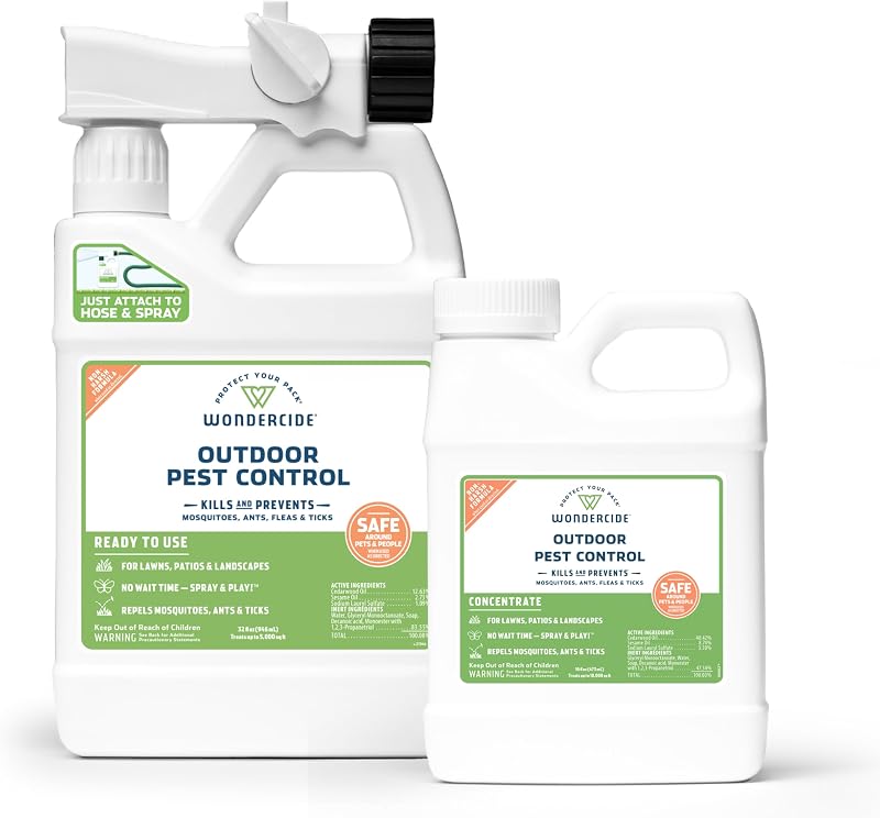 Mosquito Yard Spray Refill Starter Kit - 32 oz and 16 oz | Powered by Natural Essential Oils – Insect Killer and Repellent - Lawn Treatment for Pest Control - Ready to Use and 16 oz