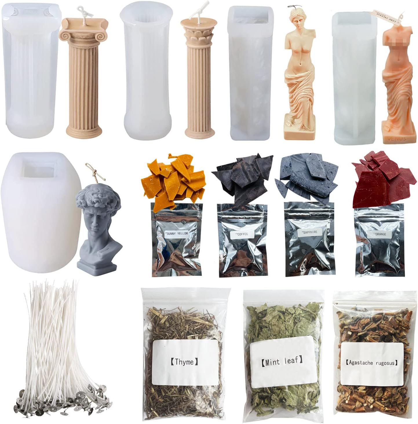 Yayatty 5 Pack Candle Molds for Candle Making, Roman Column