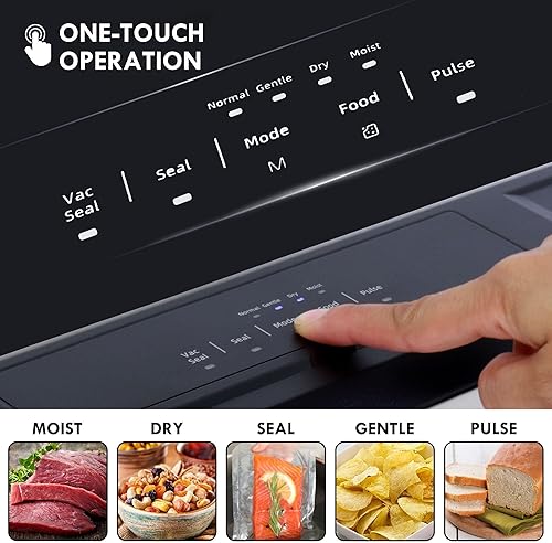 Miniatura 3 de Kenmore - Máquina selladora al vacío, seca, húmeda, conserva los alimentos para su almacenamiento, 7 modos preestablecidos con rollo de bolsa de 16