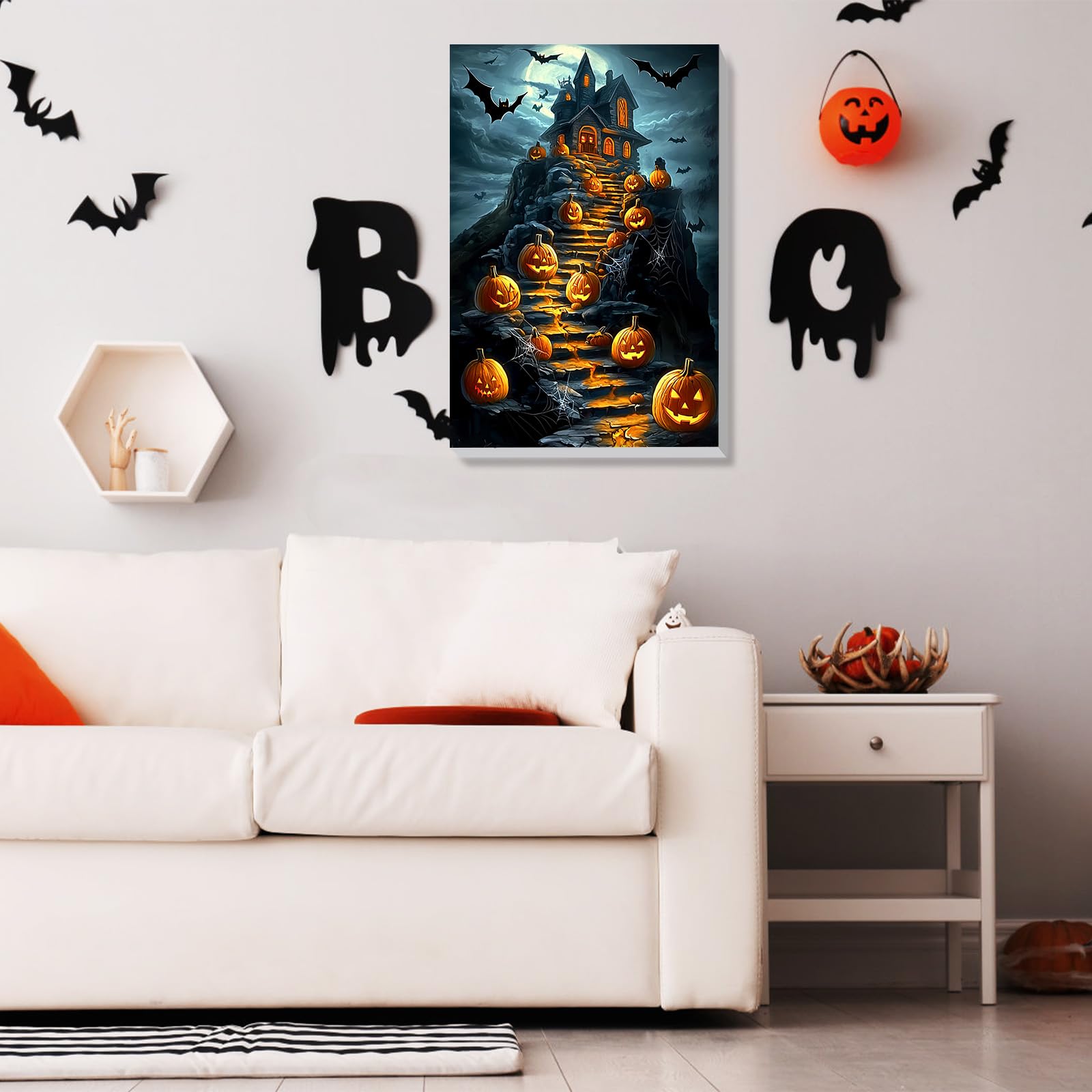 Peinture Par Numéros Lxmsja - Crâne Et Squelette Halloween - Kit Complet Avec Cadre, Pinceaux Et Peintures Acryliques - 20x30 Cm
