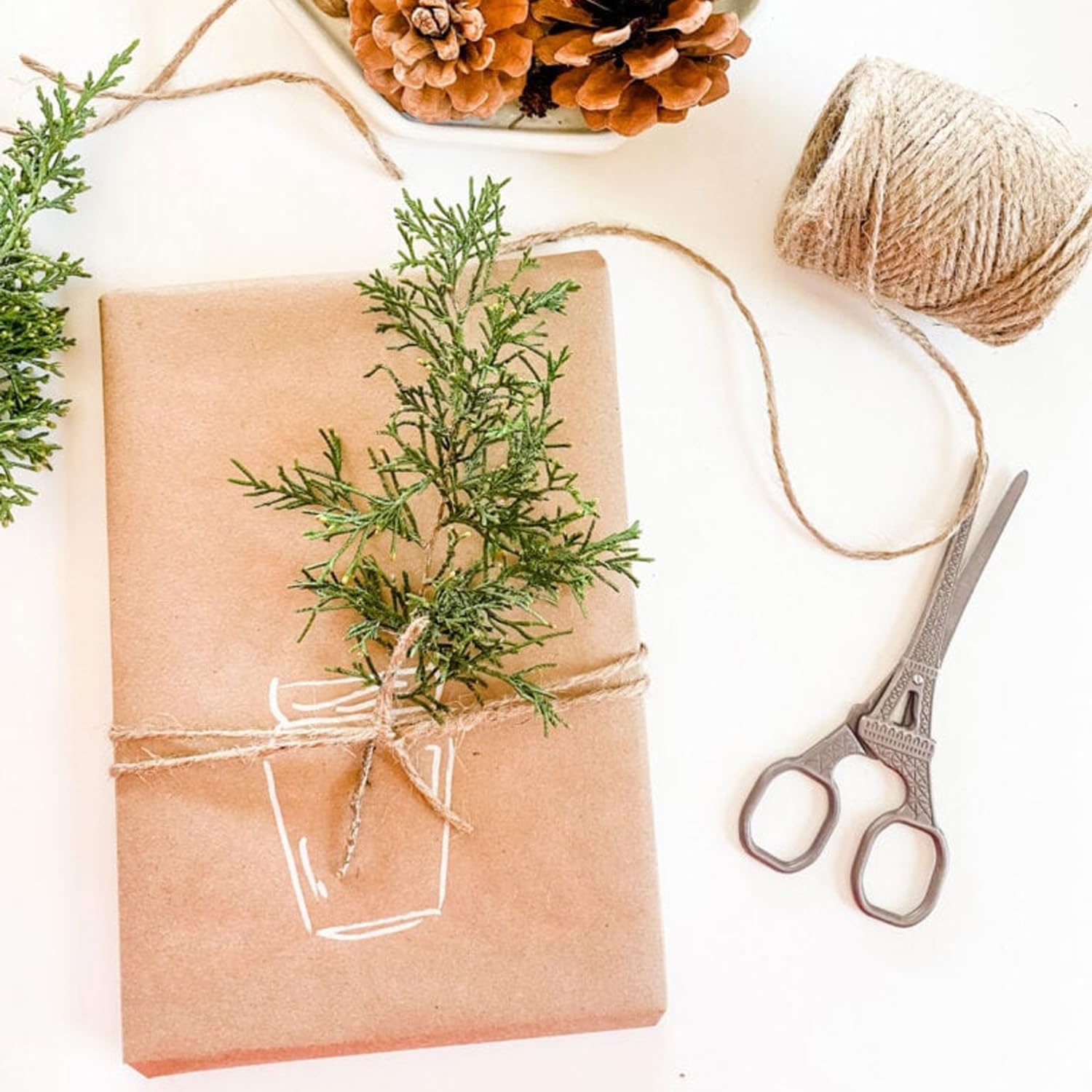 Kajal Rolka papieru typu kraftowego, brązowy, 3 opakowania, 80 g/m² (50 cm x 200 m) – wysokiej jakości papier do pakowania i majsterkowania do różnorodnych zastosowań, 100% poddany recyklingowi