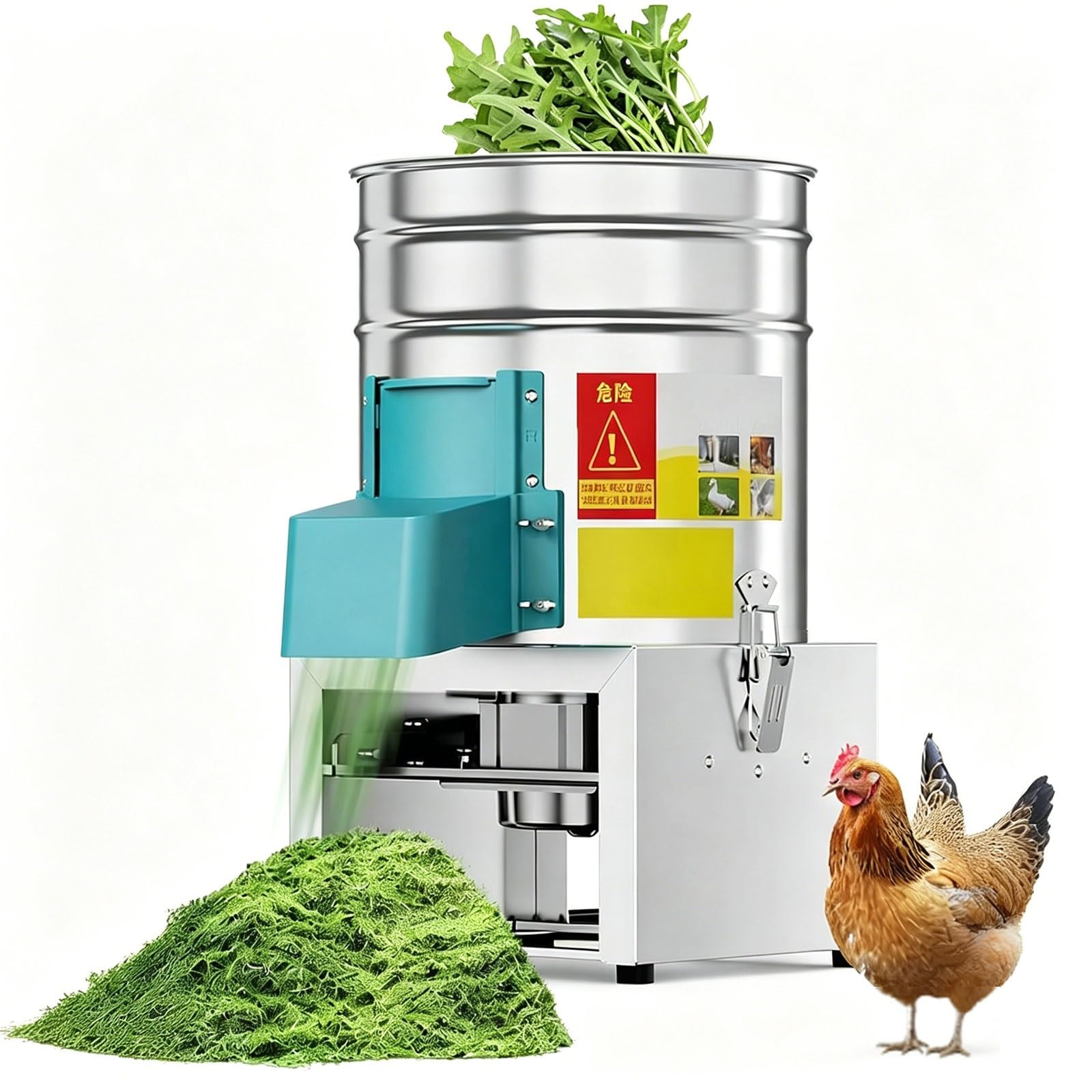 FHRKA 1800W Commercial Electric Vegetable Chopper,1100kg/h Multifunctional Stainless Steel Shredder,Heavy-Duty Food Processor