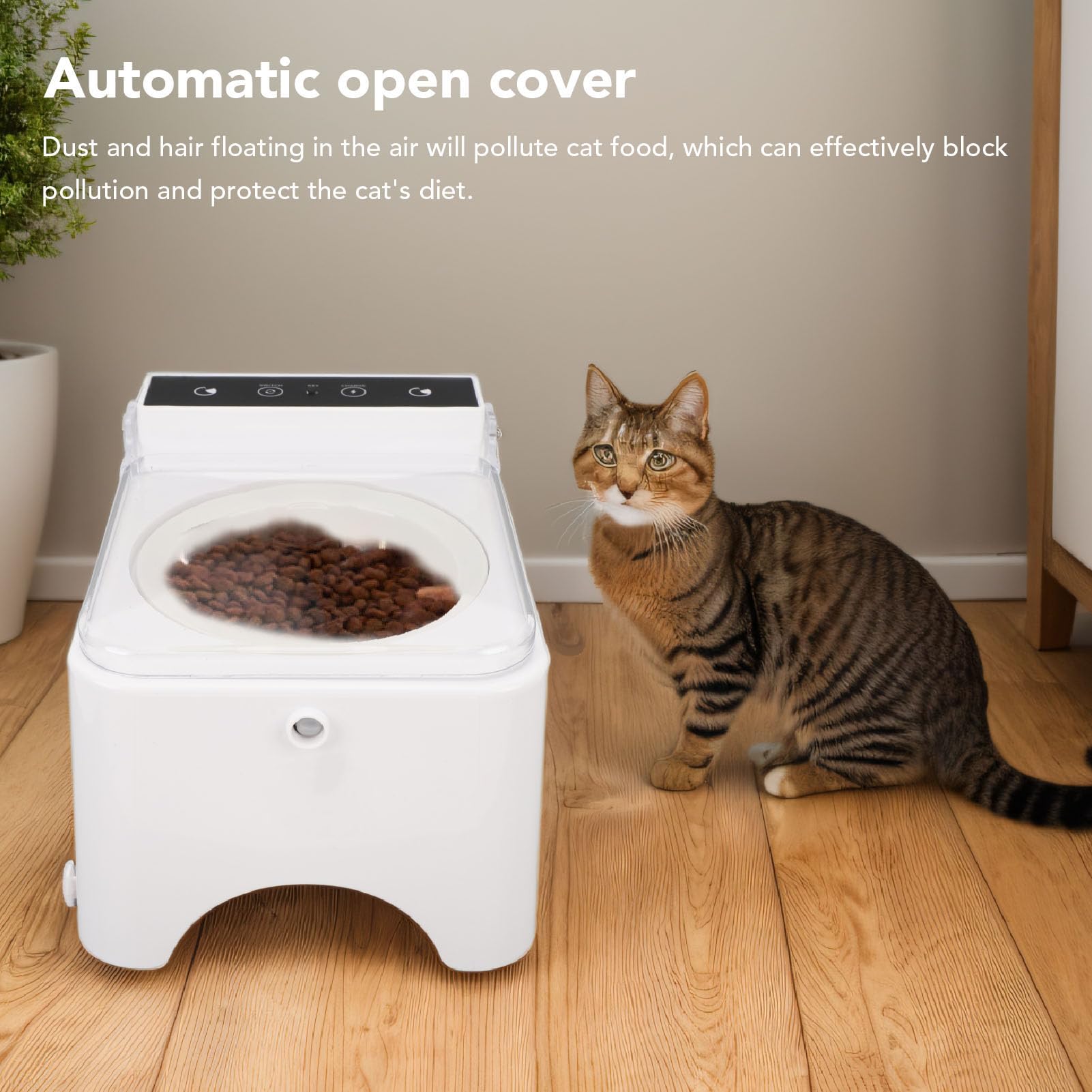 Generic Mangiatoia per Gatti con Rilevamento Automatico, Design Igienico Intelligente per la Casa, Ciotola per Alimentazione per Animali Domestici, 21 X 16 X 15 Cm (Tipo 2)