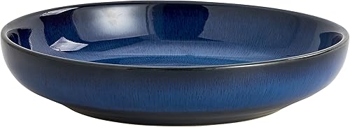 Transmutation Glaze - Tazón para pasta, cuencos de cerámica de 10 pulgadas de ancho, tazón grande de frutas de 50 onzas para cocina, microondas,