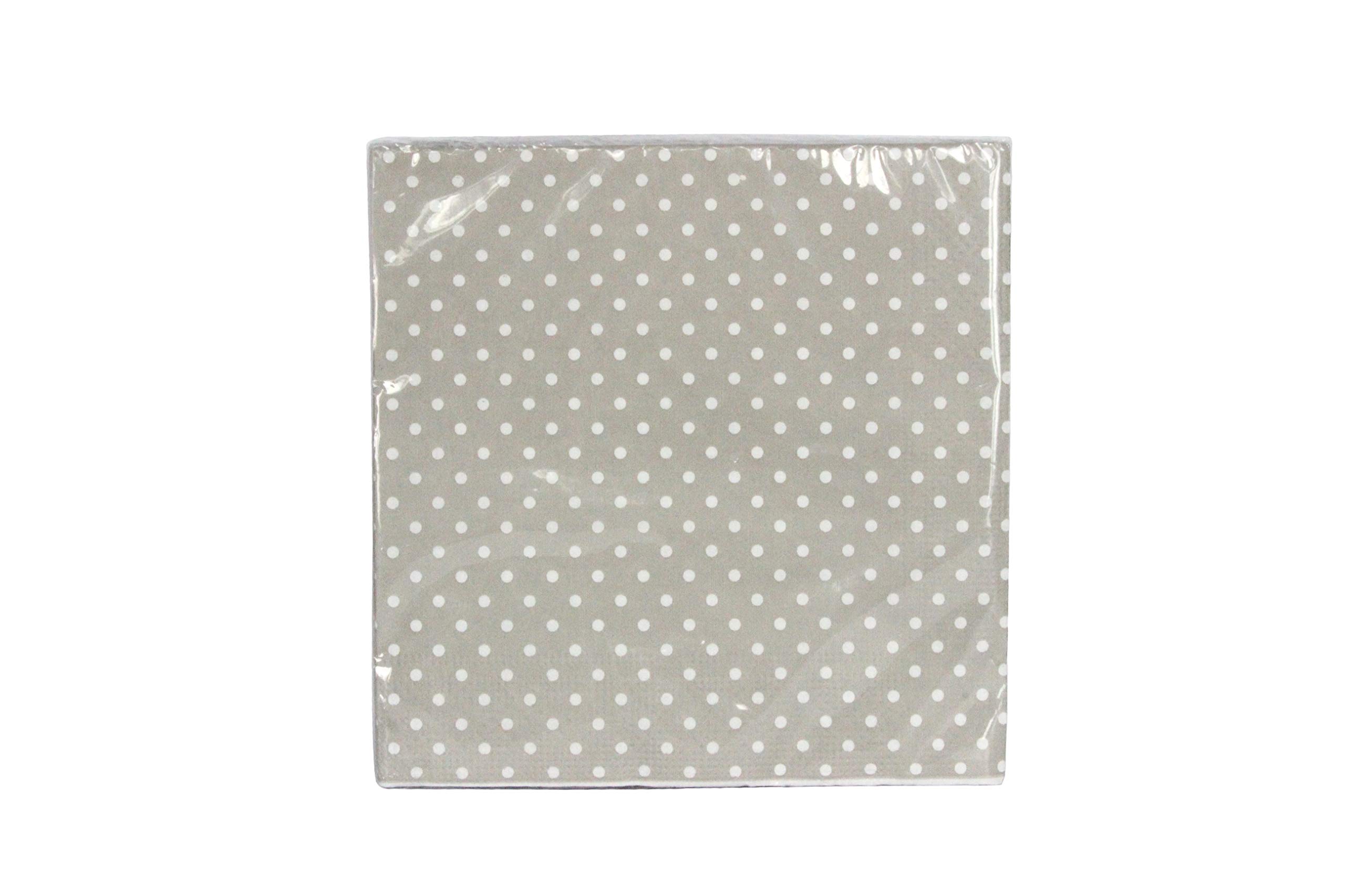 Gisela Graham Mini Dot Paper Napkin 20-Pieces, Grey