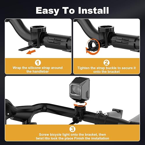 Miniatura 7 de Luces de bicicleta de 1200 lm para conducción nocturna, LED USB-C recargable IPX65 impermeable faro de bicicleta para ciclismo de montaña y carretera