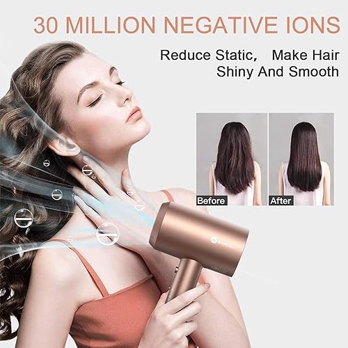 Miniatura 5 de slopehill Secador de Cabello Iónico Profesional, Potente Secador de 1800W de Secado Rápido y Bajo Ruido con 2 Boquillas Concentradoras y 1 Accesorio