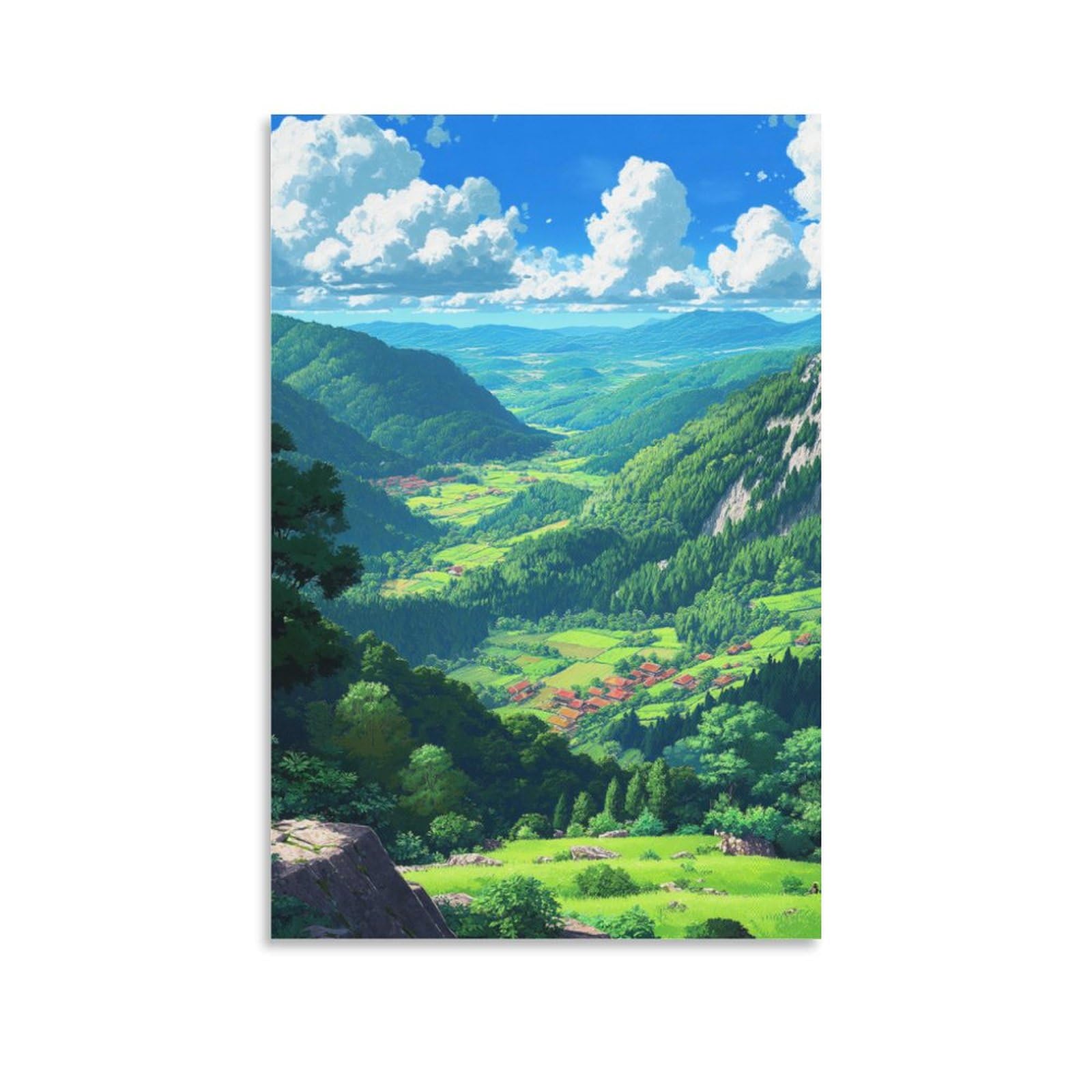 Amazon.co.jp: ポスター 山 自然 風水 絵 山の絵 緑の絵 玄関 開運