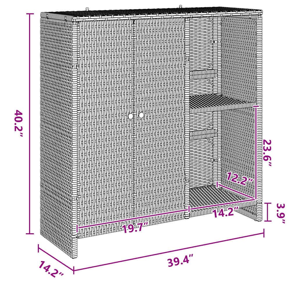 vidaXL Armoire de Rangement avec étagère Noir 100 x 36 x 102 cm Rotin, Rangement élégant pour Le Salon, Meuble en rotin Pratique, Organisateur Moderne pour Vos espaces intérieurs