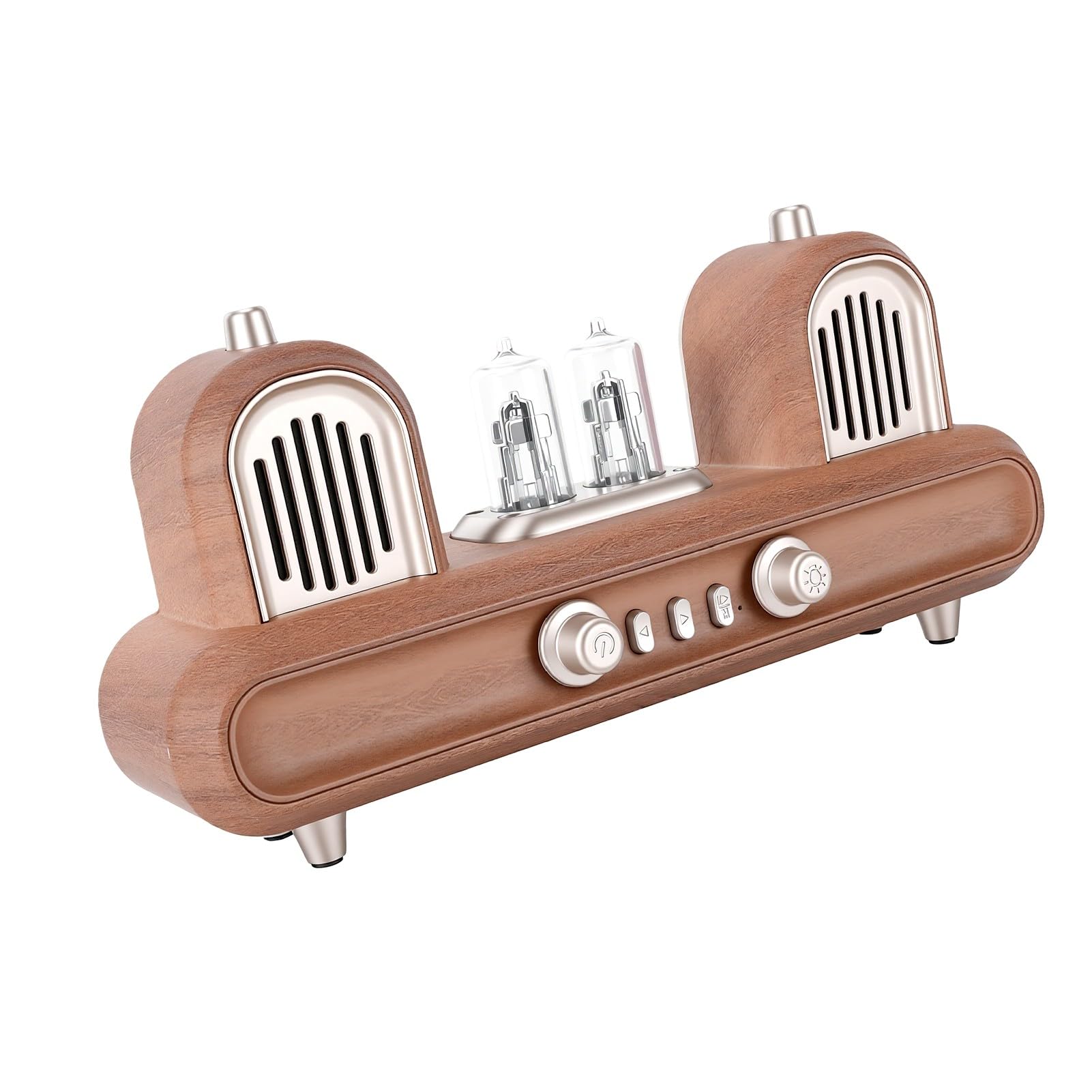 ASHATA Radio Sveglia Bluetooth Vintage con Luce Ambientale