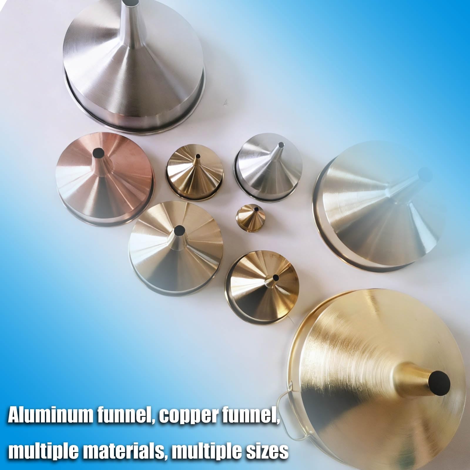 Kupfertrichter, 125 mm, 160 mm, 180 mm, 220 mm, 300 mm, Metalltrichter, funkenfrei, nicht magnetisch, korrosionsbeständig, 1 Stück(125mm/4.92in)