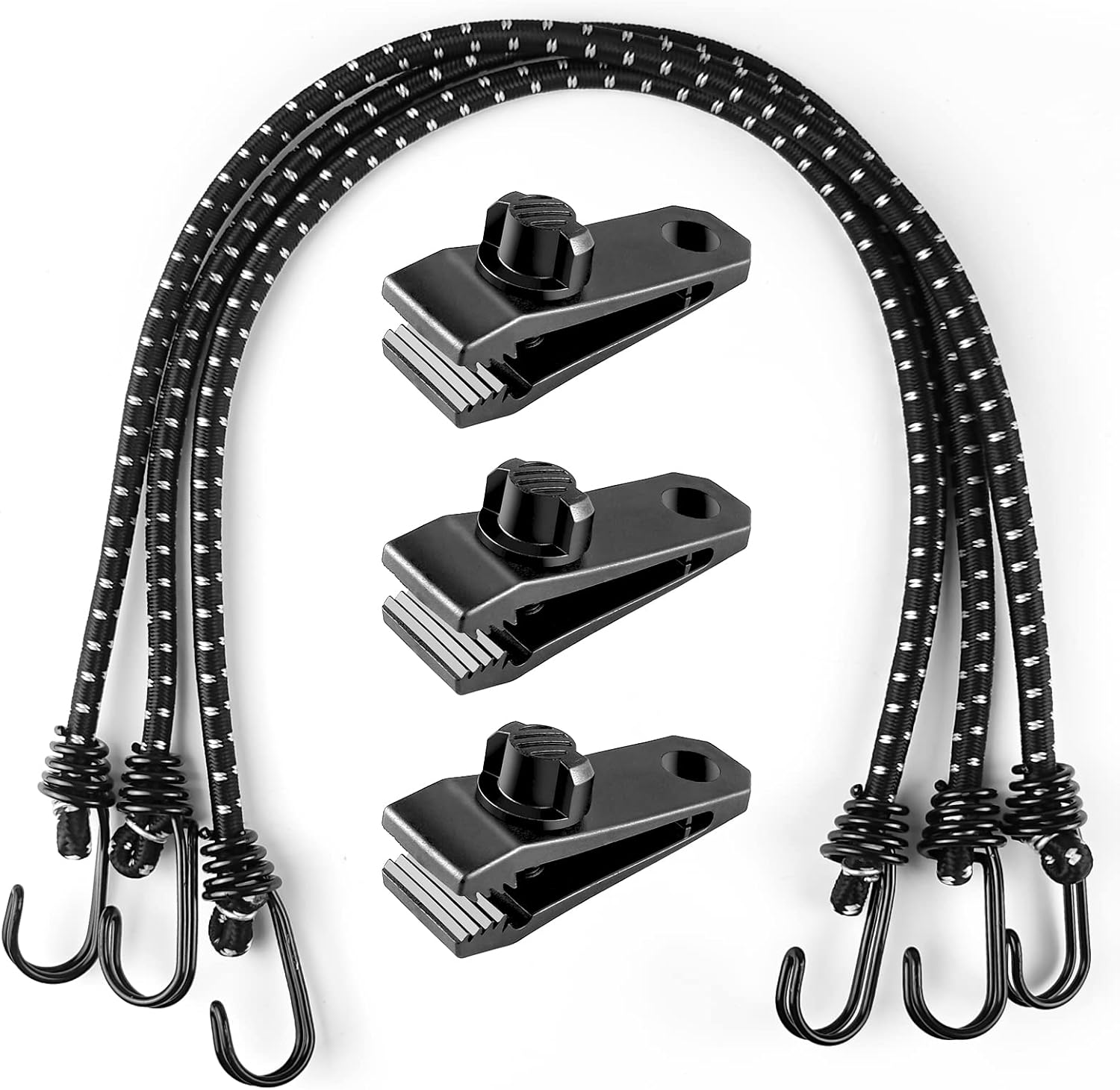 Vashly Bungee Cords with Hooks 24 Inch Bungee Cords 3 PCS with Tarp