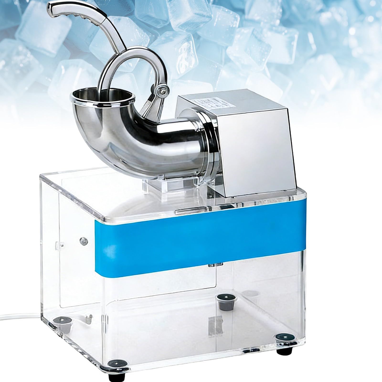 Sjyclaviger Heavy-Duty Snow Cone Machine, Stainless Steel Snow Cone Maker Machine, 200kg /H Commercial Ice Crusher Shaved Ice Machine Fluffy, For Home, Commercial B