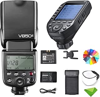 Godox V850II V850 Flash w/XProII-F Trigger for Fuji Fujifilm Cameras, GN60 2.4G 1/8000s HSS 650 Full-Power Flashes 2000mAh Li-ion Battery 1.5s Recycle Time Standard Hotshoe Camera Speedlight Speedlite