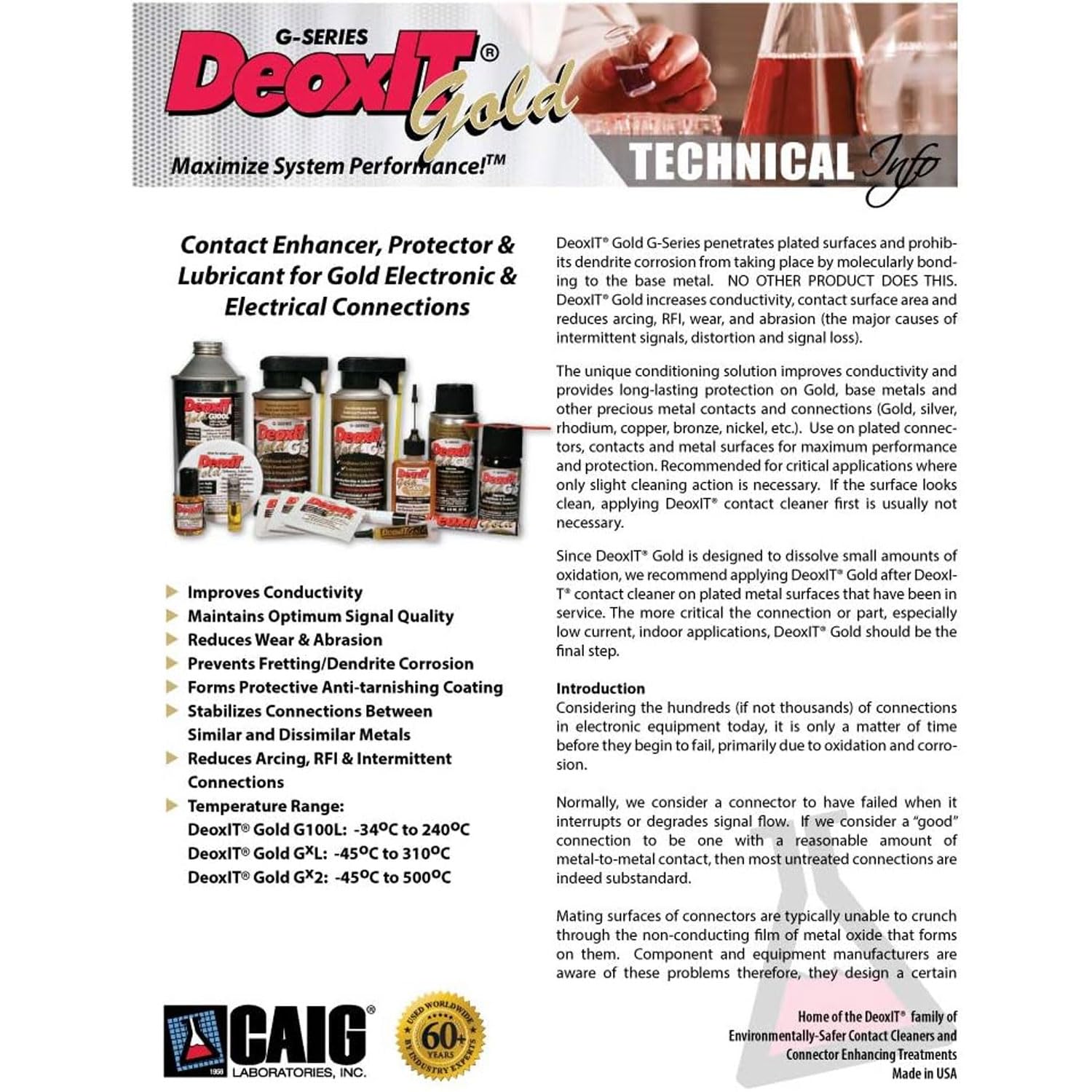 Caig DeoxIT G5S-6 Gold - Spray de contacto con gamuza de microfibra Keepdrum