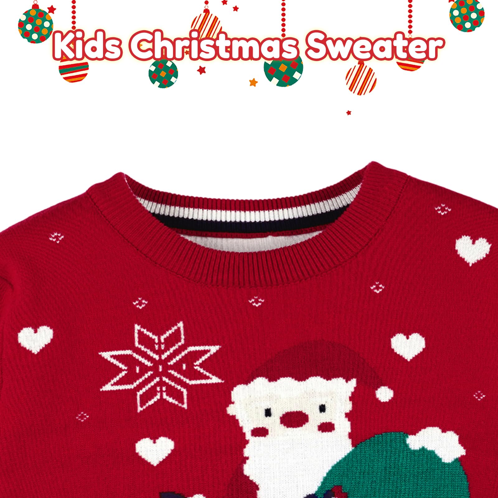 JiAmy Pull Noël Enfant, Garcon Fille Pull de Noel Cerf Enfant Manche Longue 2-7 Ans
