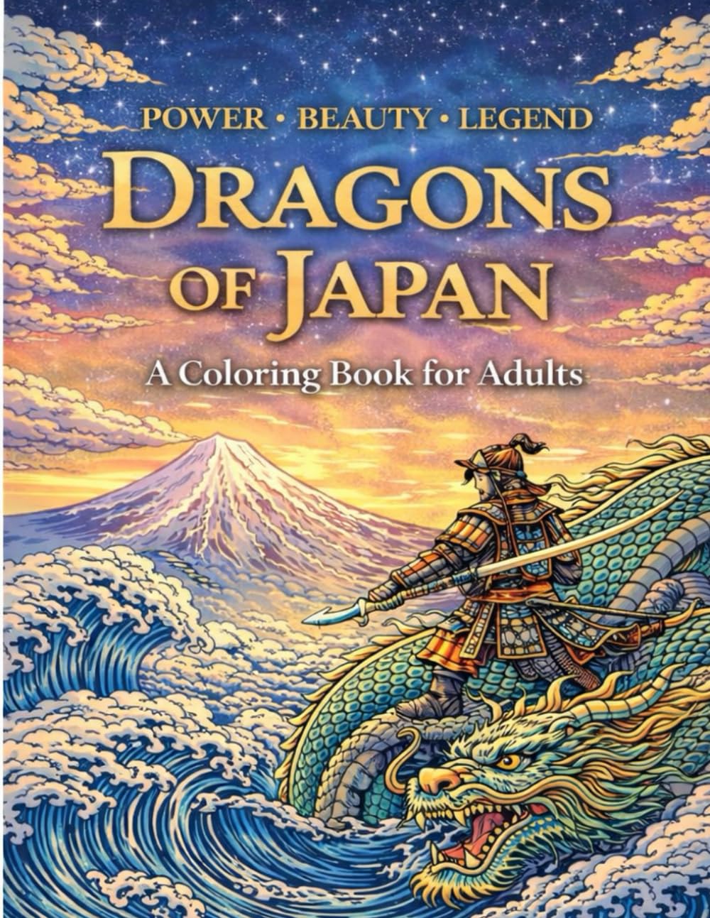 Dragons of Japan – Sample Edition: Ukiyo-e Style Adult Coloring Book