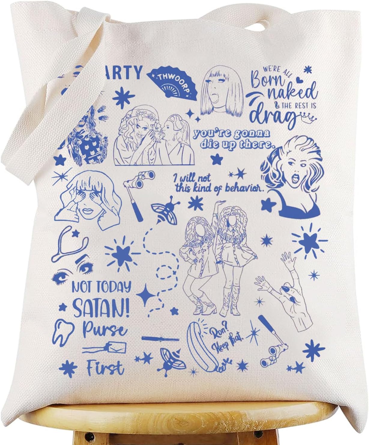 KEYCHIN Trixie & Katya Fans Tote Bag TV Show Inpsired Gifts Drags Queen Reusable Grocery Bag LGBT Queer Merchandise