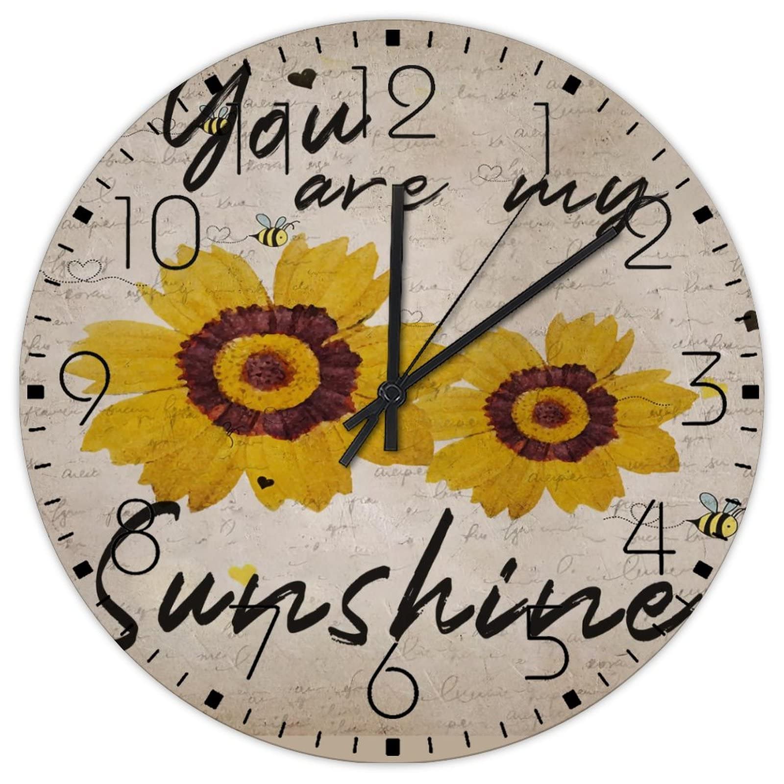 Horloge murale en bois de quartz haut de gamme, finition florale élégante pour salle de sport