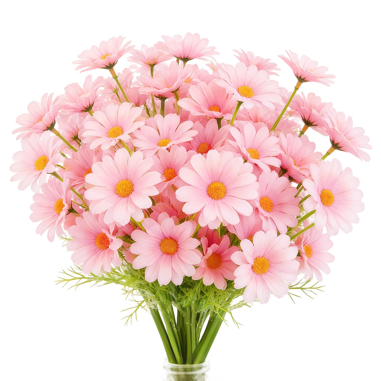 CENCERY 10 Stems Pink Fake Daisy Sprays, Artificial Flower Bouquet for Indoor Decor, Bridal Shower and Floral Arrangements