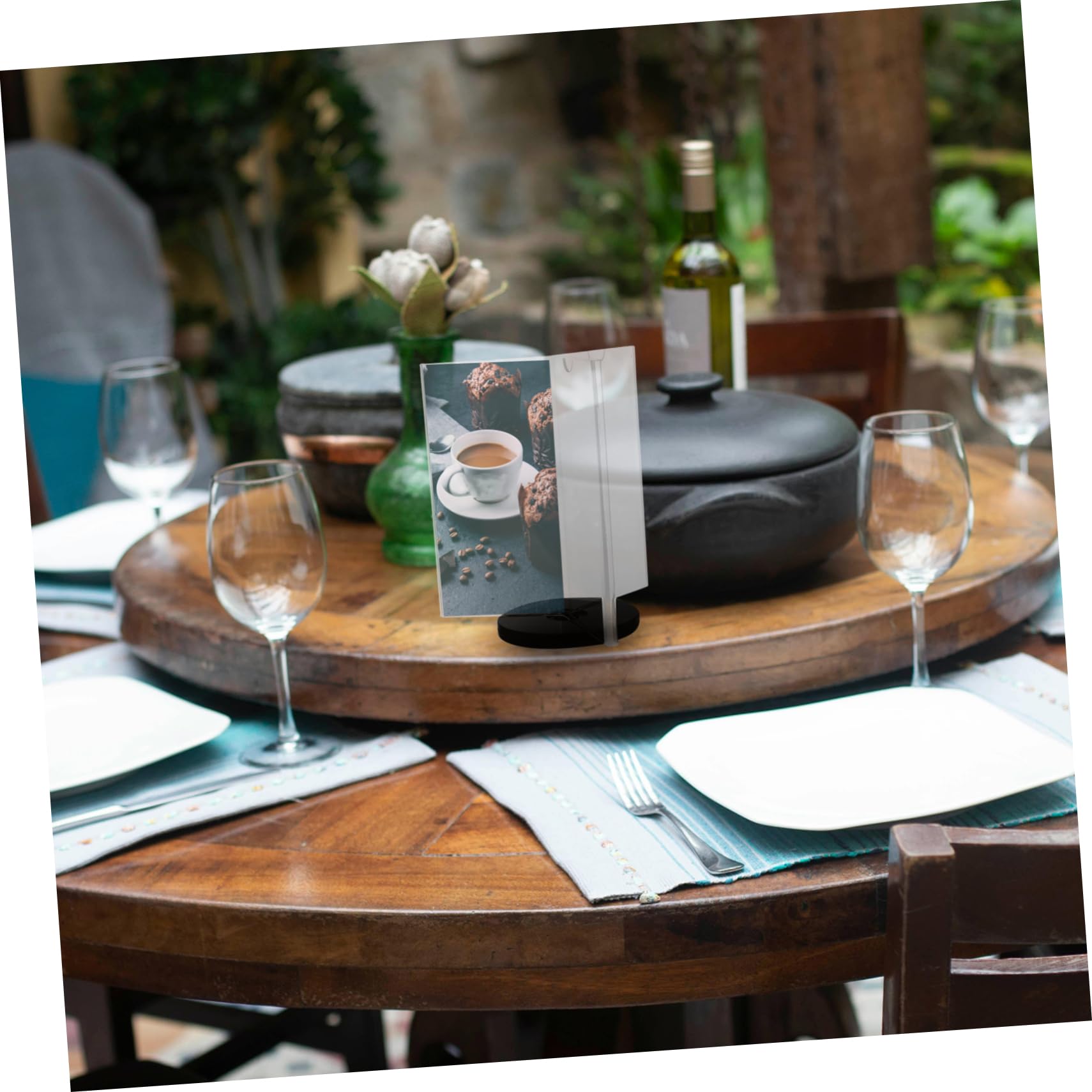 VILLCASE Desktop Display Stand The Menu Acrylic Rotary Menu Holder Transparent Menu Display Stand