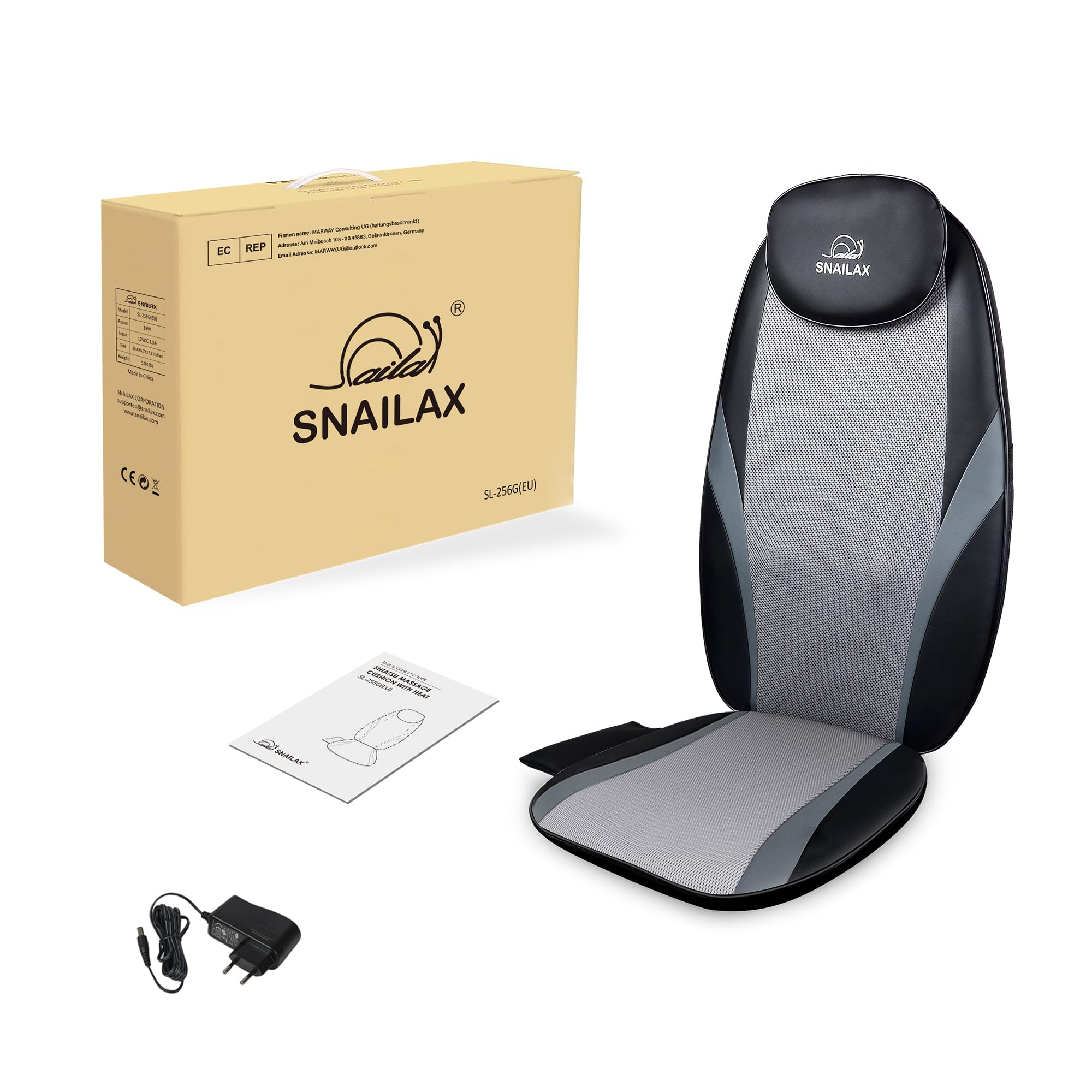 Snailax Masajeador Shiatsu con Calefacción - Nudo de Masaje de Gel, cojín de Masaje amasador Profundo para el hogar Silla de Oficina…