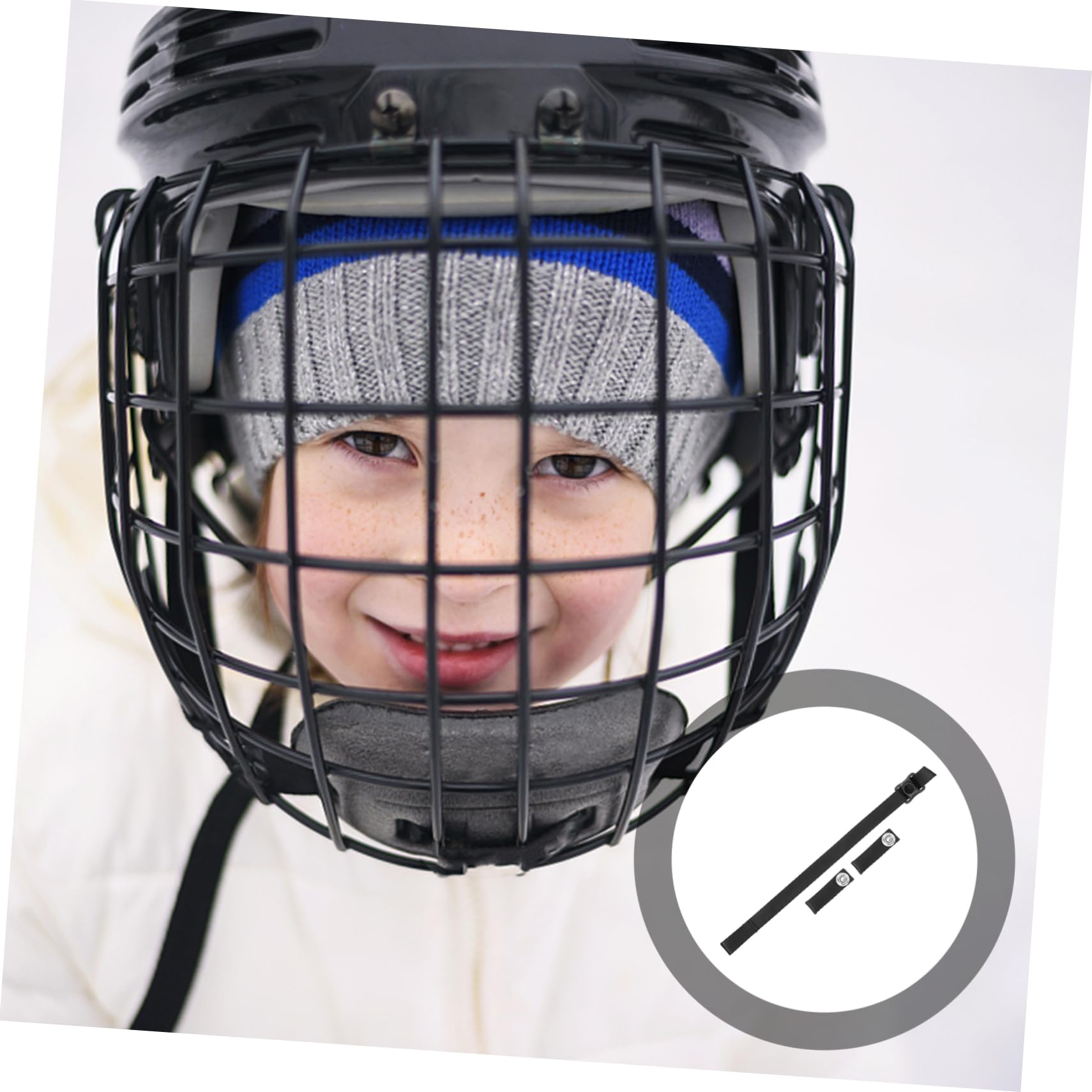 UKCOCO Correa de Barbilla para Casco de Hockey Repuesto de Poliéster Compatible con Casco de Hockey sobre Hielo Instalación Transpirable y Resistente y Larga