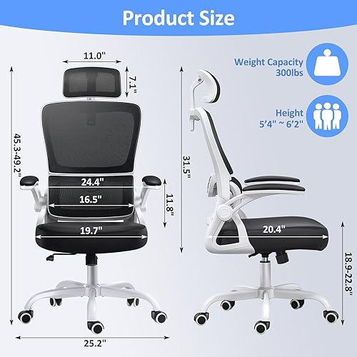Miniatura 2 de Silla de oficina ergonómica, silla de escritorio para el hogar, silla de oficina en casa, silla de computadora grande y alta, soporte lumbar
