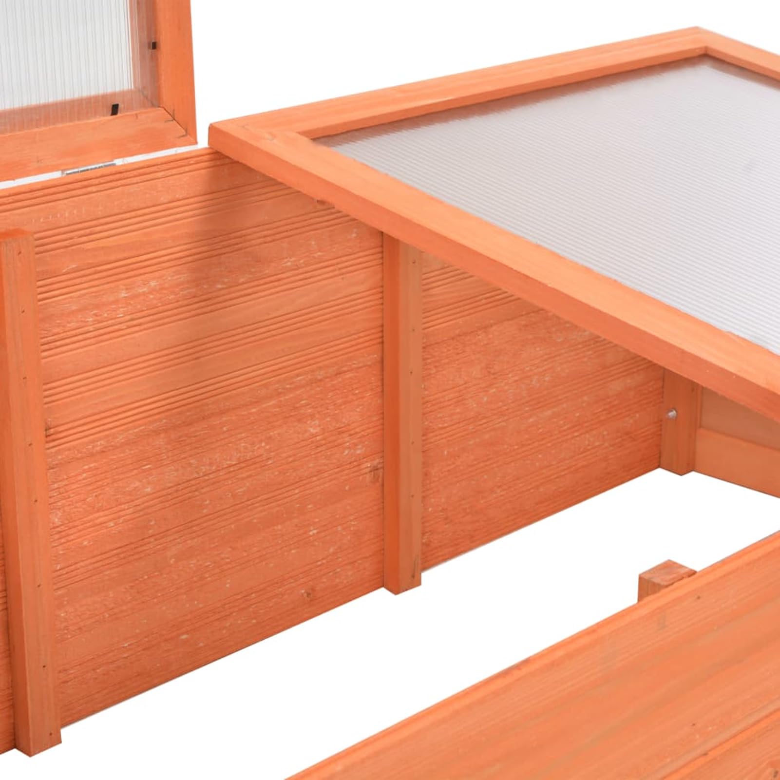 Inspekt 100 x 50 x 34 cm, z drewna i płyty PC, wytrzymała szklarnia z pokrywą na zawiasach, idealna do ochrony przed mrozem młodych roślin na wiosnę