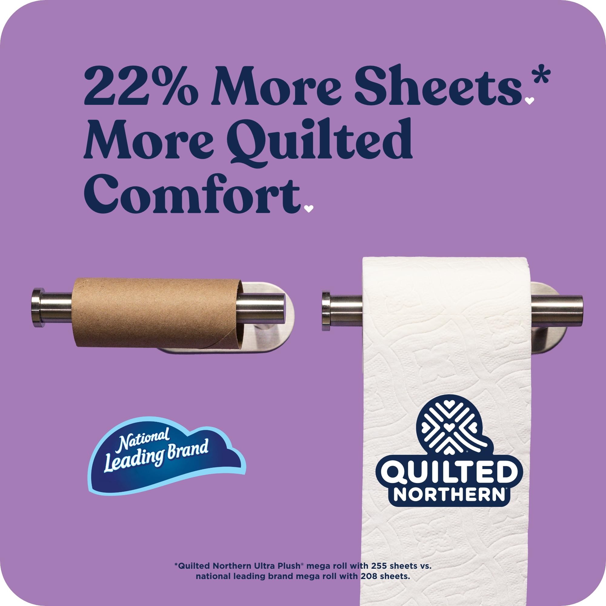Quilted Northern Papel higiénico ultra afelpado, 24 megarrollos = 96 rollos regulares, 3 veces más grueso*, papel higiénico suave de 3 capas