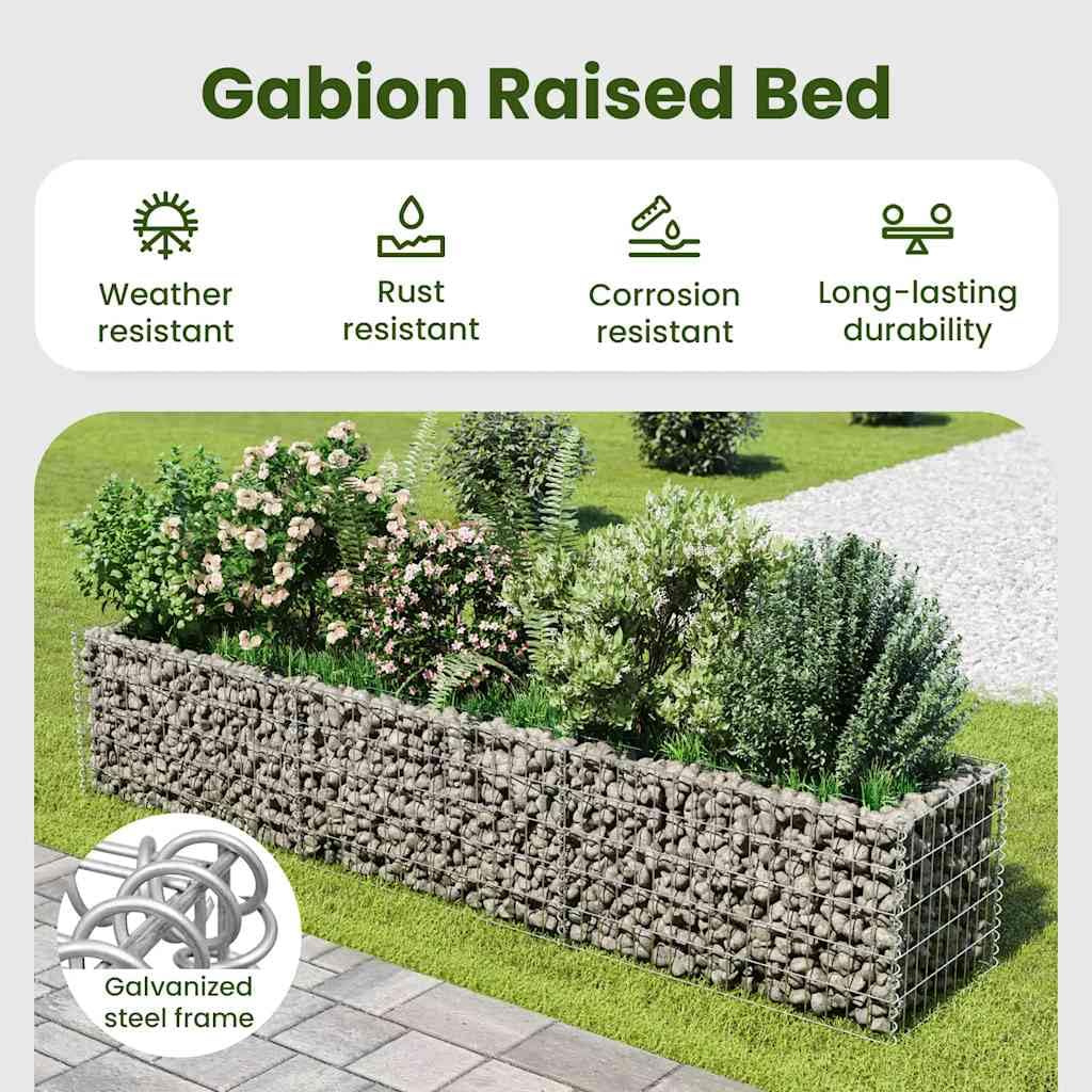 vidaXL Gabione Hochbeet 270x50x50cm Steinkorb Drahtkorb Blumentopf Pflanzkübel