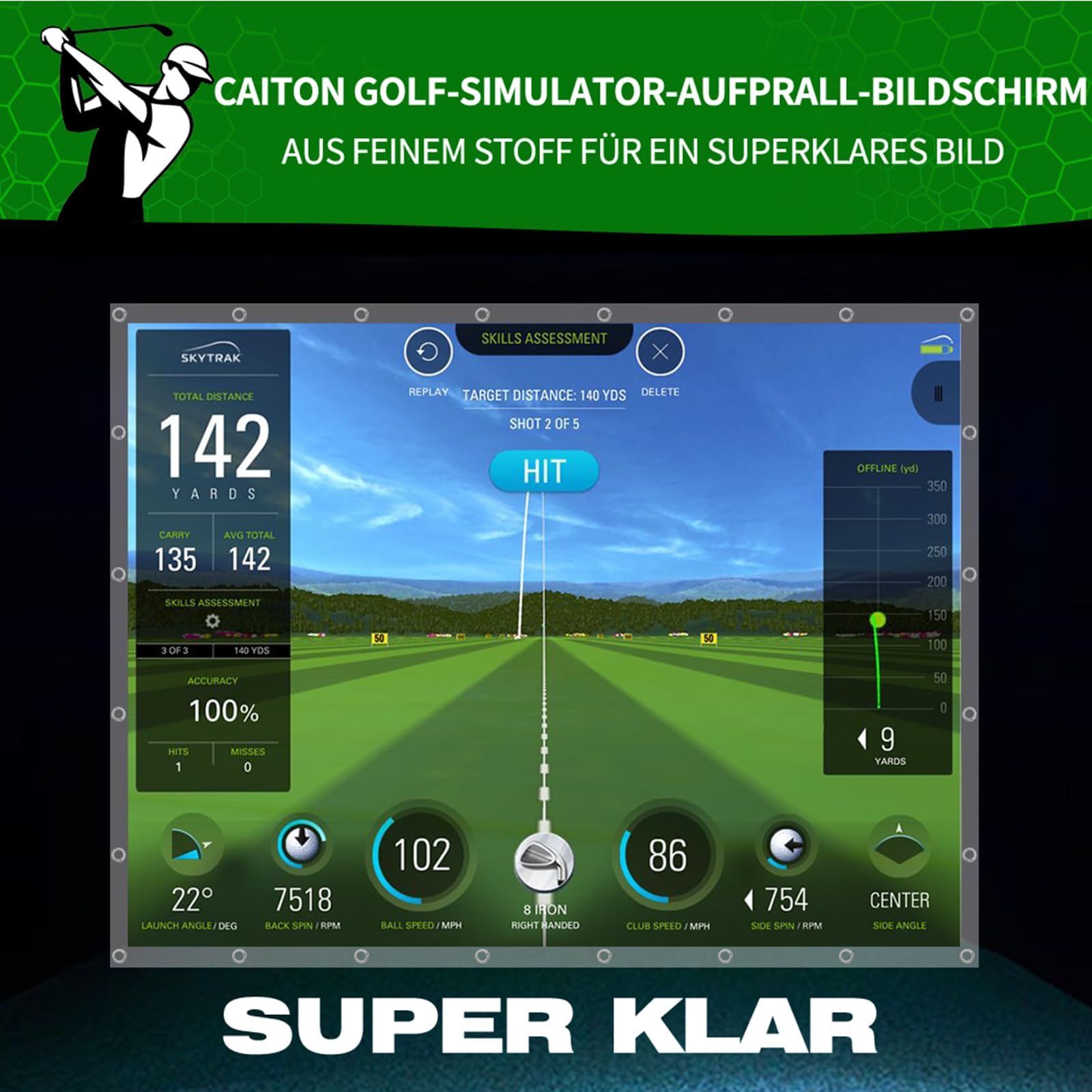 CAITON Golf Swing with Swing Trainers Impact Screen Golf Simulator for Realistic Training Golf Screen Impact Simulator for Accurate Shots