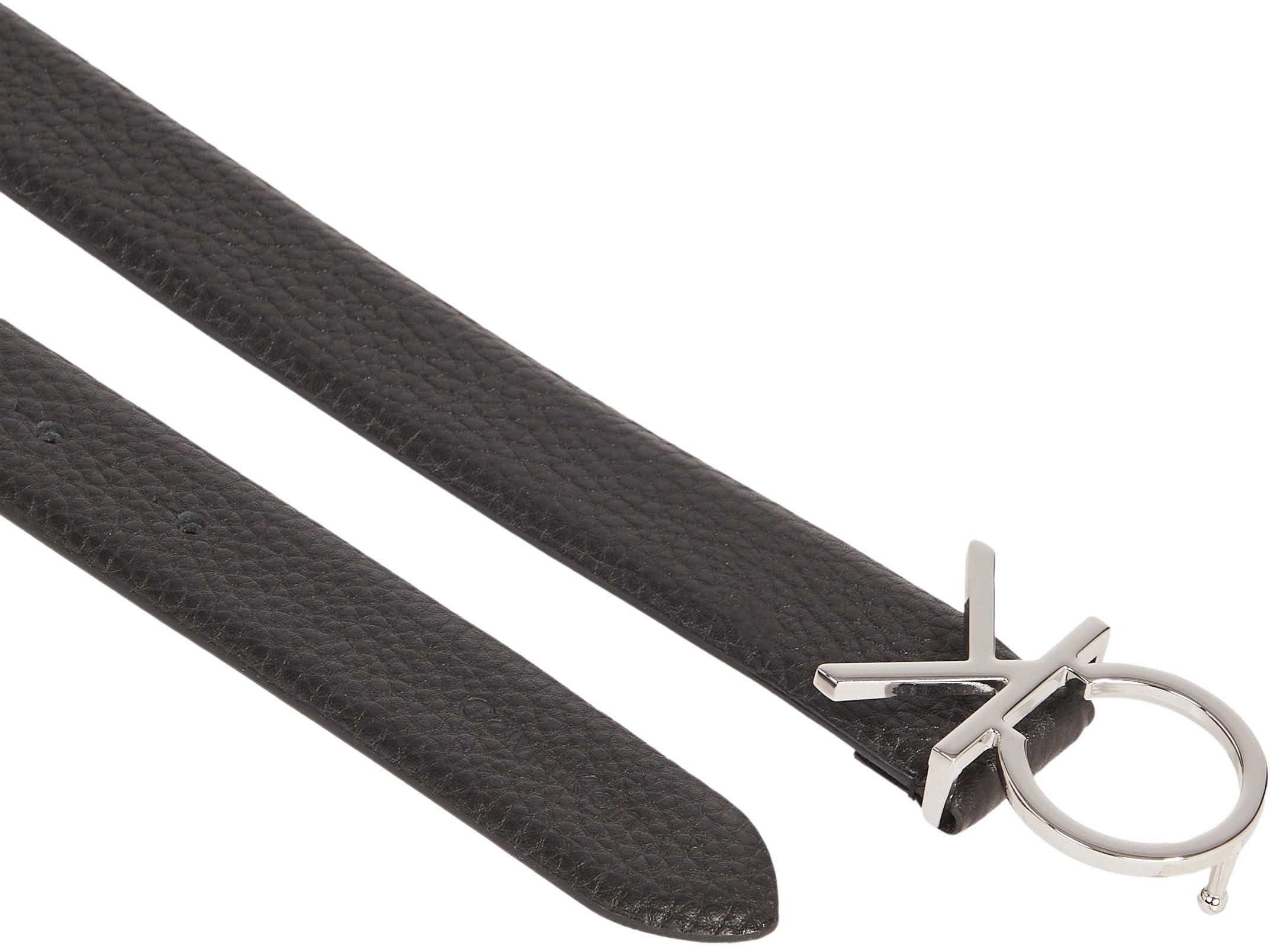 Calvin Klein Ceinture Femme Ck Logo Belt 3.0 Pebble Cuir