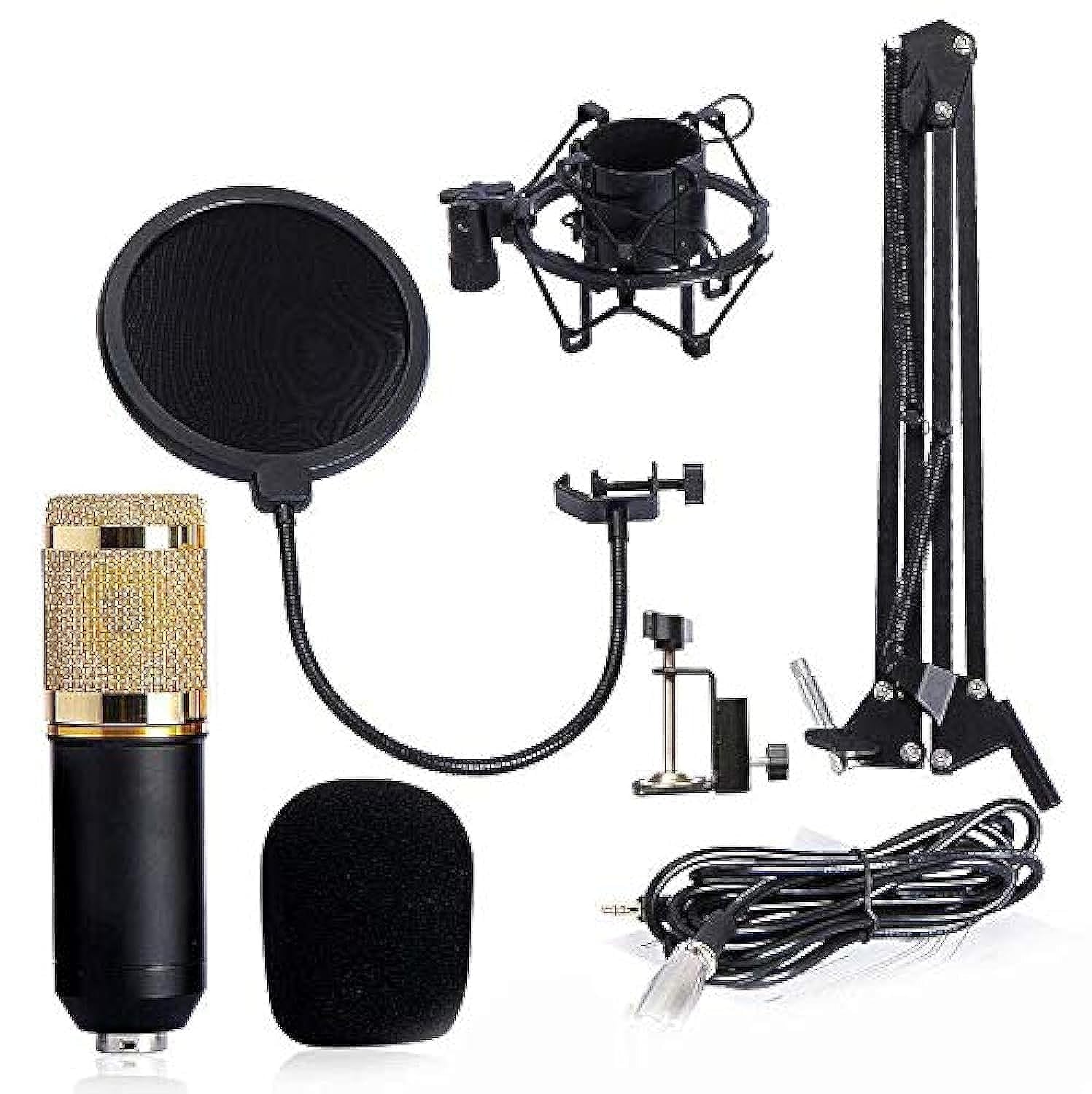 SKEIDO BM 800 Condenser Sound Recording Microphone with Shock Mount for Radio Braodcasting Singing Black