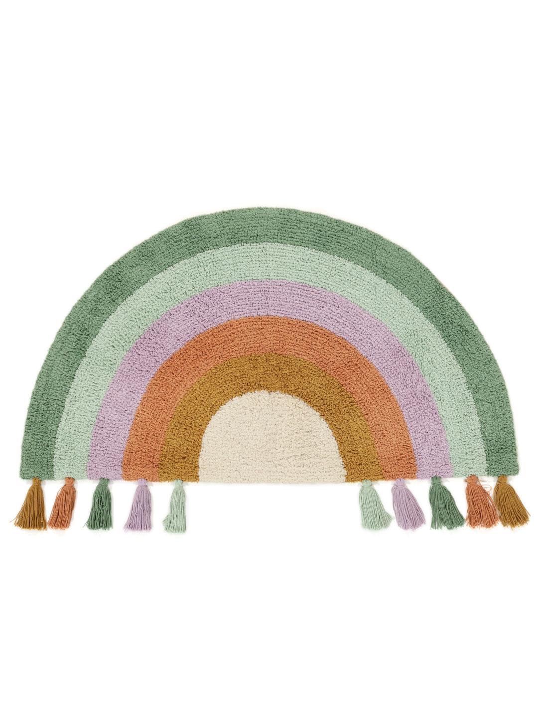 RugVista Cute Rainbow Kinderteppich, 55 x 100 cm, Mehrfarbig | Moderne, Kinder, Mittlerer Stapel, Maschinenwäsche, Oeko-Tex 100, Ohne gefährliche Chemikalien, Kinderzimmer