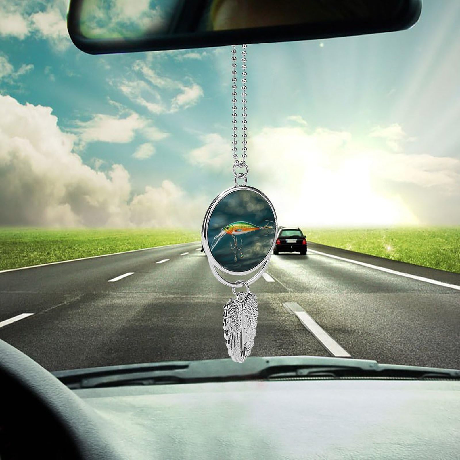 fish rear view mirror accessories Fishing Lure Style Hanging Car Hanging Ornament Cute Car Accessories for Men Women Cars Mirror Decor Funny Truck Cars Pendant Auto Charms Silver : Home & Kitchen RUIYA Wide Angle Blind Spot